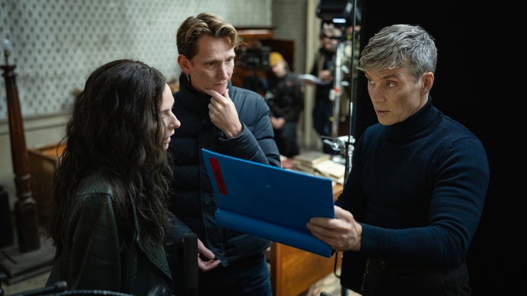 Cast and crew on the set of 'Peaky Blinders: The Immortal Man'